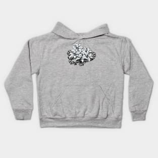 Flowers and Chains black and white Kids Hoodie